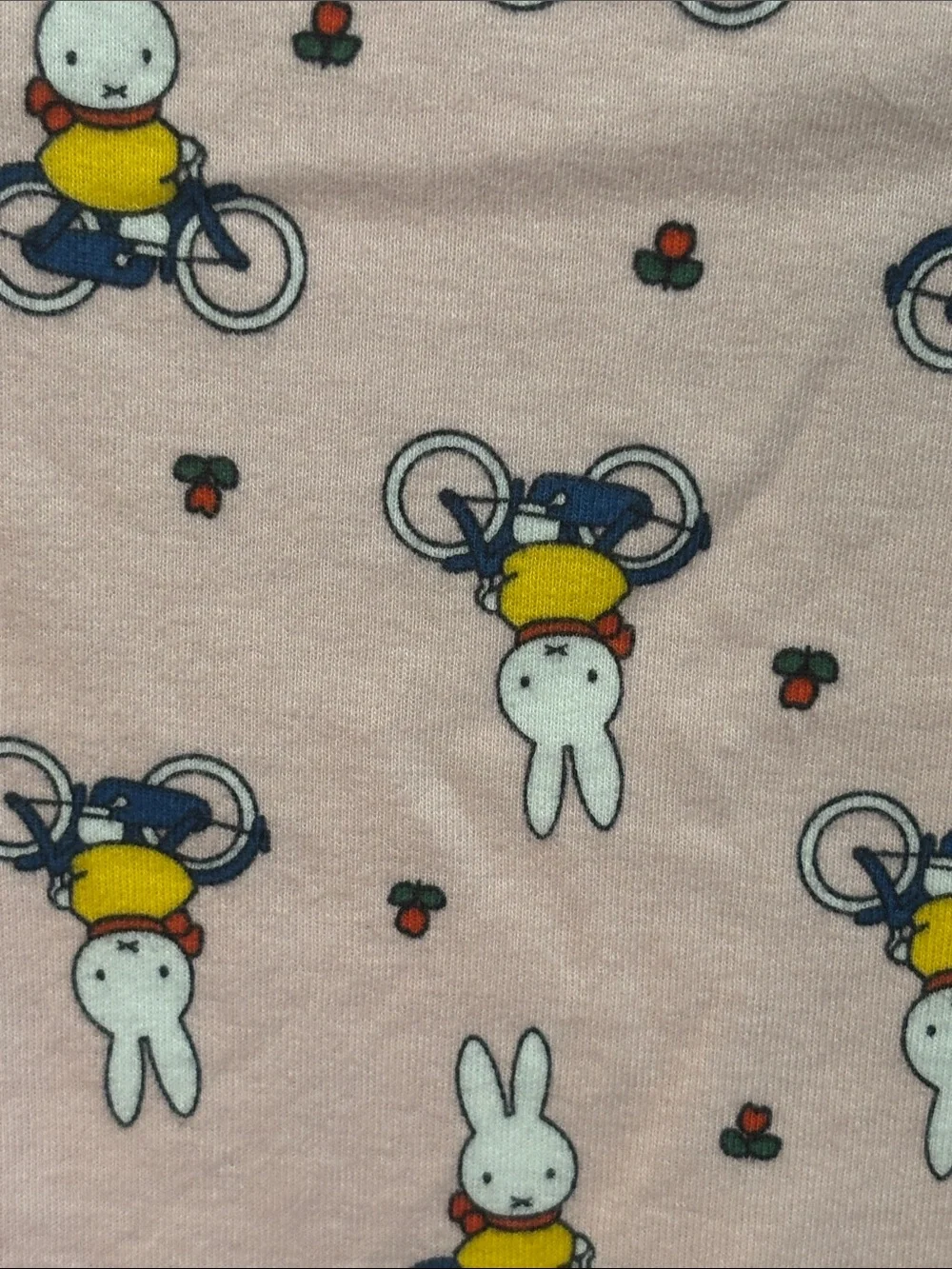 Uniqlo Pink Miffy Bicycle Print Short-Sleeve Bodysuit